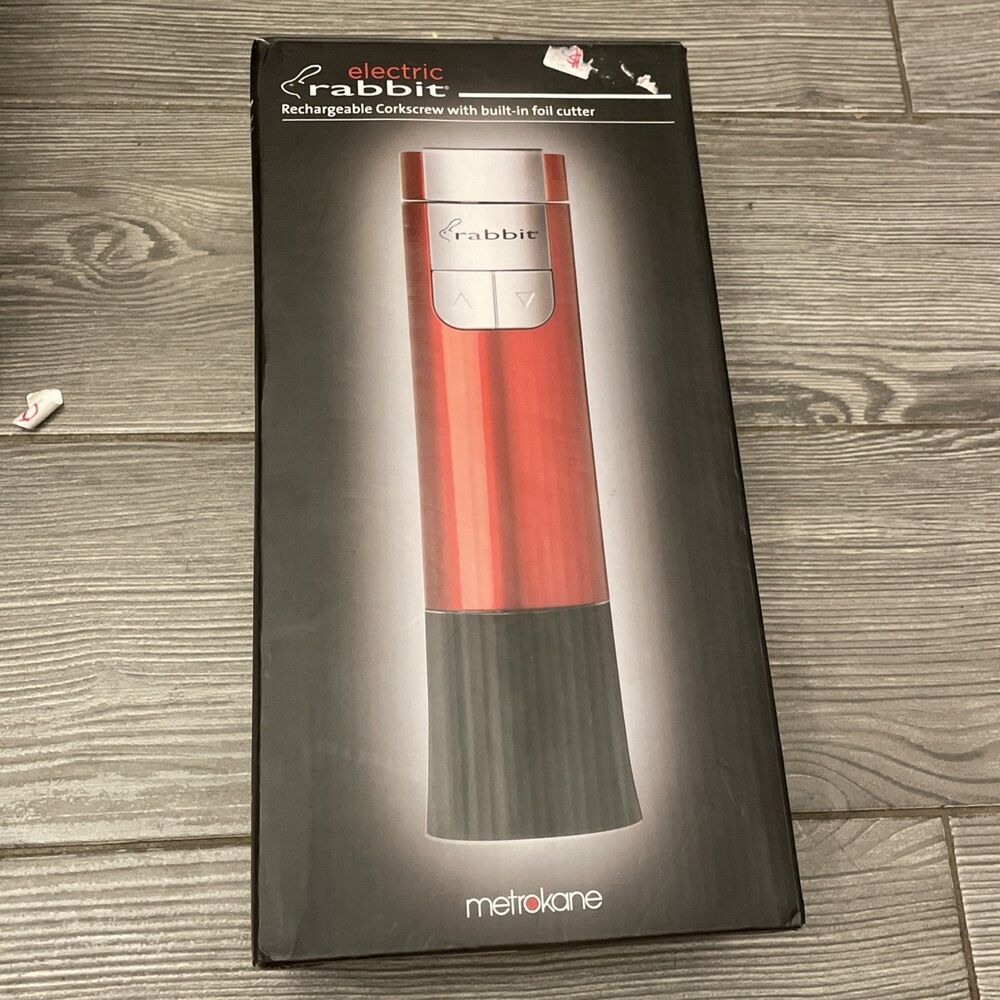 Metrokane Electric Rabbit Rechargeable Corkscrew with Built-in Foil Cutter With